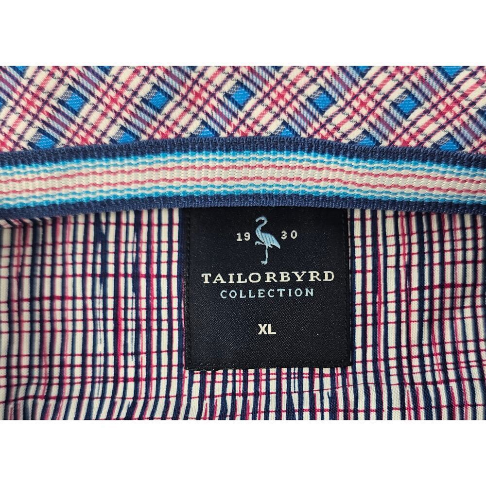 Tailorbyrd patriotic red white blue scribble long sleeve Career button up EUC XL - Picture 5 of 7